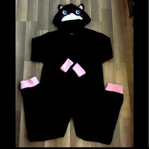Cat fleece onesie pajamas